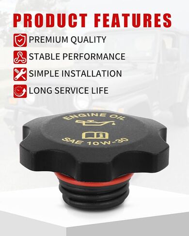 2 PCS 53010654AA Engine Oil Filler Cap Compatible with Jeep Grand Cherokee 1997-2006; Replace 04648831AA in Saudi Arabia