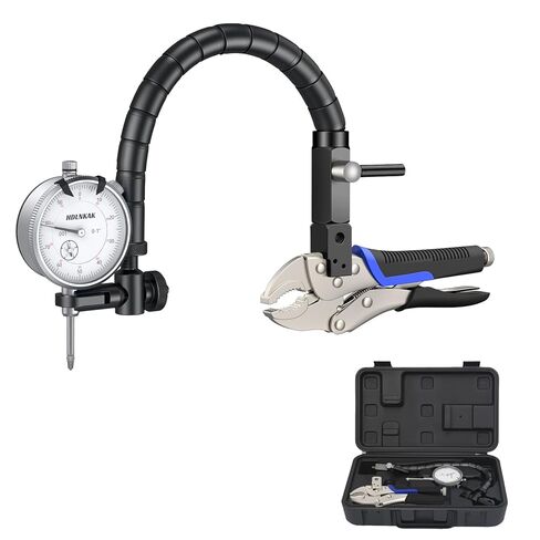 مجموعة قرص HDLNKAK ومفصل دوار/كرة مع مقبض TPR غير قابل للانزلاق، ومؤشر قرص 0-1 بوصة 0.001 بوصة (أبيض) وحامل جذعي مرن 360 درجة، أداة قياس تسطيح قرص فرامل السيارات. in Kuwait