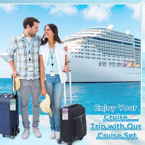 Cruise Ship Essentials, Cruise Luggage Tags& Travel Accessories Set with Waterproof Phone Holder, Clothes Clips & Ear Plugs for Cruise Vacation in Saudi Arabia