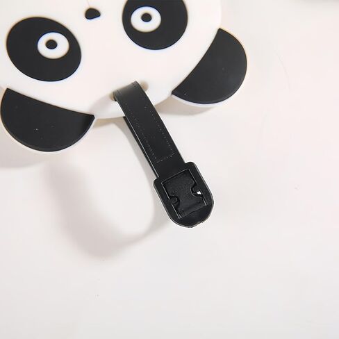 Panda Silicone Luggage Tag - Cute Animal Suitcase Identifier with Name ID Card Holder, Funny Travel Bag Label for Kids & Adults (4) in Saudi Arabia
