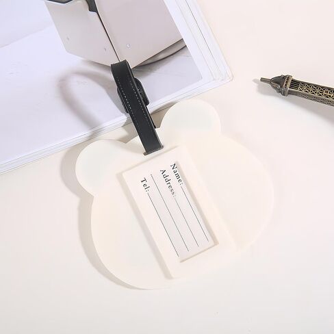 Panda Silicone Luggage Tag - Cute Animal Suitcase Identifier with Name ID Card Holder, Funny Travel Bag Label for Kids & Adults (4) in Saudi Arabia