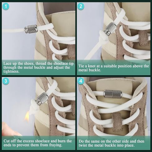 Oval Shoe Laces with Buckle Lock, 100cm/39inches Elastic No Tie Shoelaces, Universal Shoelaces for Various Shoes in Saudi Arabia