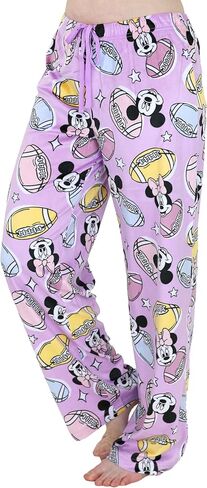 Disney Pajama Pants for Women, Brushed Fleece Mickey and Minnie Mouse Pajamas for Women, Football All Star Pjs, S-M-L-XL in Saudi Arabia
