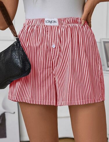 Womens Casual Boxer Shorts Cotton Pajama Pj Gingham Lounge Sleep Y2K Plaid Shorts Summer Beach Bottoms in Saudi Arabia