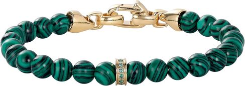 Natural Gemstone Bead Bracelet for Women: Turquoise, Lapis Lazuli, Tiger Eye, Amethyst, Onyx, Malachite | 6.8-7.3 Inch Round Beads Bracelet in Kuwait