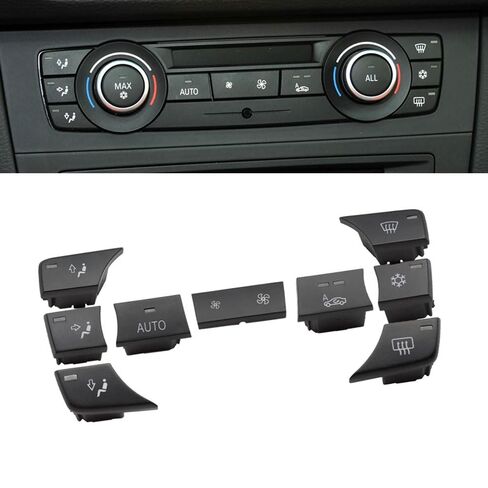 11PCS AC Control Switch Air Conditioning A/C Heater Fan Volume Knob Button Max Climate Cap Cover Replacement for BMW 1 Series E81 E82 E87 E88, 3 Series E90 E91 E92 E93, X1 E84 X3 F25 in Saudi Arabia