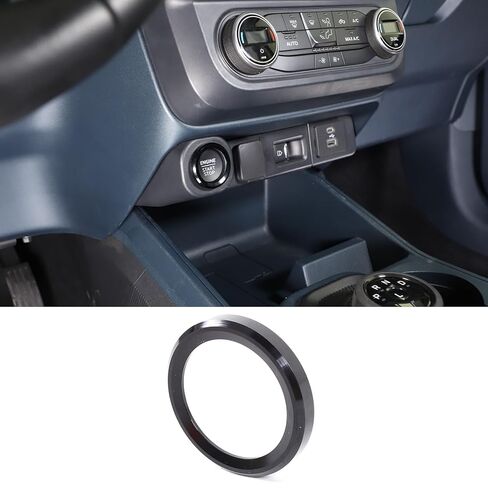 Aluminum Engine Start Stop Push Button Cover Trim Compatible with Ford Maverick 2022 2023 2024 2025 2026 Car Engine Ignition Start Button Cap Surrounding Trim Ring Decoration (Black) in Saudi Arabia