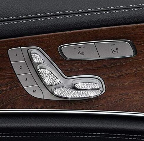 Car Bling Interior Decals Accessories Seat Adjustment Button Bling Accessories for Mercedes Benz C300 Coupe W212 W213 E300 E400 CLS350 CLS450 8pcs/Set (for C300 Coupe E Class CLS 2016-2021) in Saudi Arabia