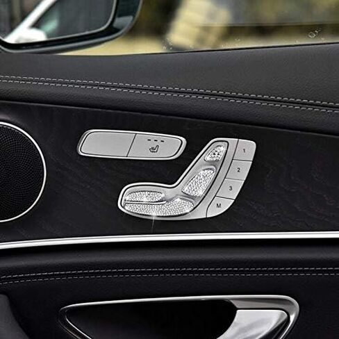 Car Bling Interior Decals Accessories Seat Adjustment Button Bling Accessories for Mercedes Benz C300 Coupe W212 W213 E300 E400 CLS350 CLS450 8pcs/Set (for C300 Coupe E Class CLS 2016-2021) in Saudi Arabia