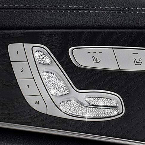 Car Bling Interior Decals Accessories Seat Adjustment Button Bling Accessories for Mercedes Benz C300 Coupe W212 W213 E300 E400 CLS350 CLS450 8pcs/Set (for C300 Coupe E Class CLS 2016-2021) in Saudi Arabia