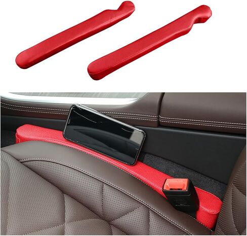 2PCS Car Seat Gap Filler, Soft Foam Vehicle Seat Seam Guard Stopper to Prevent Items from Falling, No Drop Automotive Gap Plug Crevice Blocker, Universal for Most Vehicles (Black) in Saudi Arabia