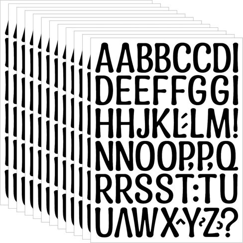 648 PCS Letter Stickers Small 12 Sheets Alphabet Stickers Waterproof Self-Adhesive Vinyl Letters for Water Bottles Cup Scrapbooking Mailbox Crafts Sign Notebook Classroom Home Decor (Black, 1 Inch) in Kuwait