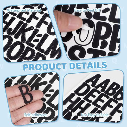 648 PCS Letter Stickers Small 12 Sheets Alphabet Stickers Waterproof Self-Adhesive Vinyl Letters for Water Bottles Cup Scrapbooking Mailbox Crafts Sign Notebook Classroom Home Decor (Black, 1 Inch) in Kuwait