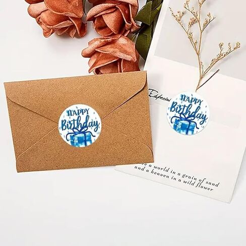 Watercolor Happy Birthday Stickers 500 PCS -1.5 Inch Happy Birthday Sticker for Party, Gift Packing, Envelope Sealing in Saudi Arabia