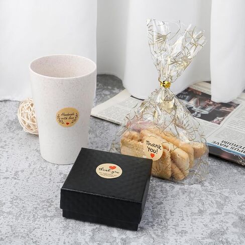 500 ملصق ختم شكرًا لك، ملصق ورقي مستدير للاستخدام الزخرفي، تغليف الخبز وملصقات ختم مغلف هدايا DIY (بني C) in Saudi Arabia