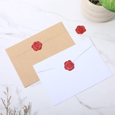 Sibba 30pcs Red Rose Wax Seal Stickers for Envelopes Self-Adhesive Envelope Seals Wax Stamp Flower Stickers for Wedding Invitation Vintage Envelope Sticker for Greeting Cards Valentine's Gift Wrapping in Saudi Arabia