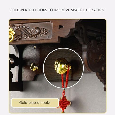 Wall-Mounted Buddha Statue Stand Shrine Altar Table ,Guanyin God Of Wealth Guangong Display Pedestal Offering Pooja Table, Bamboo Prayer Buddhist Niche Incense Table Tribute Table Puja Table in Saudi Arabia