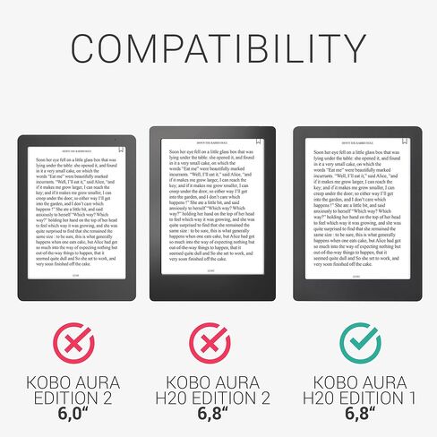 حافظة kwmobile متوافقة مع Kobo Aura H2O Edition 1 - غطاء القارئ الإلكتروني من جلد البولي يوريثان والقماش - رمادي داكن/أسود in Saudi Arabia