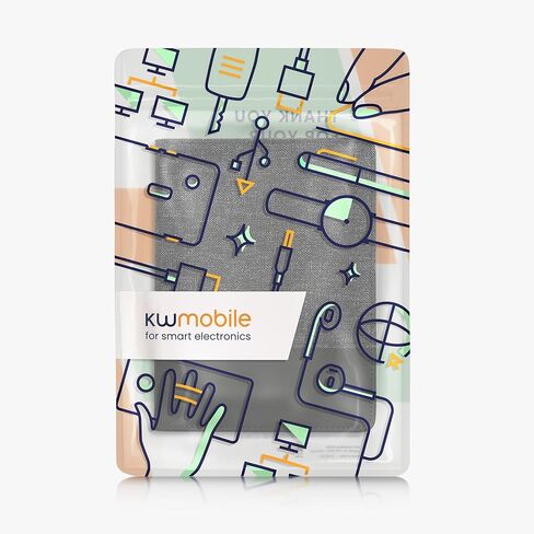 حافظة kwmobile متوافقة مع Kobo Aura H2O Edition 1 - غطاء القارئ الإلكتروني من جلد البولي يوريثان والقماش - رمادي داكن/أسود in Saudi Arabia