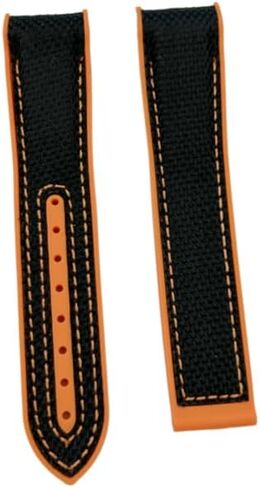 Watch Nylon Rubber Strap Band Replacement For Omega Seamaster Planet Ocean Watch Silicone Black/Orange in Saudi Arabia