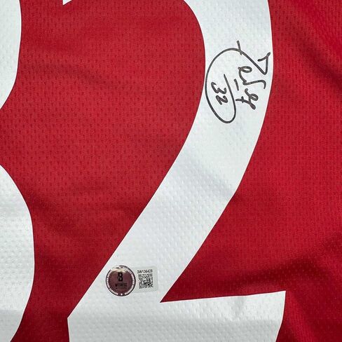 Framed Autographed/Signed Carlos Tevez 35x39 Manchester United Red Soccer Jersey Beckett BAS COA in Saudi Arabia