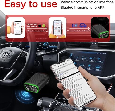 LAUNCH AIOBD Bluetooth OBD2 Scanner - Full System Diagnostics, AI Explains Faults Simply, Parts/Labor/Cost Estimates, Works with iPhone & Android in Saudi Arabia