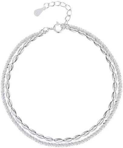 Ankle Bracelets for Women Heart Anklet Bracelets Layered Sterling Silver Shining Tennis Anklet Link with Cubic Zirconia Summer Beach Foot Chain for Women Girls Trendy Jewelry Gifts Graduation and Mother's Day Gifts in Kuwait
