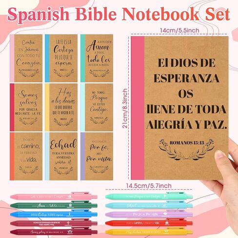 Maitys 40 Pcs Easter Spanish Christian Gift Regalos Cristianos En Español Regalos Para Religious Notebook Bible Verse Pen Inspirational Prayer Journal for Women Men Church Sunday School (Bright) in Saudi Arabia