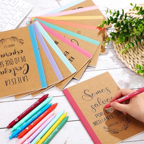Maitys 40 Pcs Easter Spanish Christian Gift Regalos Cristianos En Español Regalos Para Religious Notebook Bible Verse Pen Inspirational Prayer Journal for Women Men Church Sunday School (Bright) in Saudi Arabia