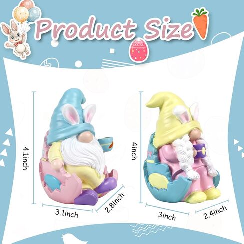 عيد الفصح التماثيل ديكور 2 قطعة زينة الأرنب الراتنج الربيع منضدية التماثيل داخلي عطلة تحصيل تمثال للنساء الرجال الاطفال in Kuwait