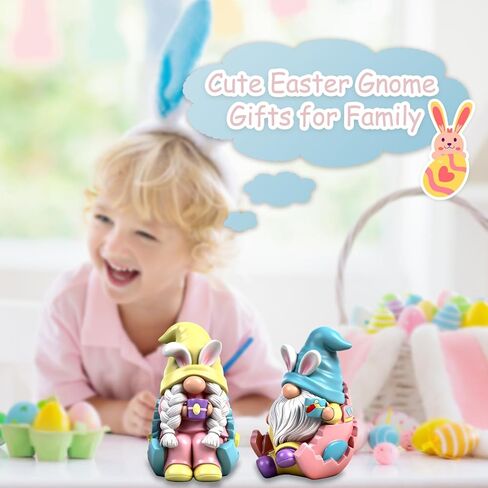 عيد الفصح التماثيل ديكور 2 قطعة زينة الأرنب الراتنج الربيع منضدية التماثيل داخلي عطلة تحصيل تمثال للنساء الرجال الاطفال in Kuwait