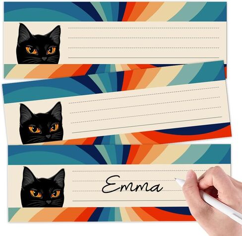 WIRESTER 25pcs Name Tags for Classroom Cubbies, Student Desk Name Plates, Cute Name Labels Locker Organization for Office Home School (9x3 Inch) - Colorful Confetti Polygon Style in Saudi Arabia