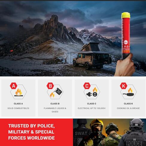 100-Second Fire Safety Stick with Magnetic Mount & Emergency Knife – Mess-Free, Maintenance-Free | Fire Protection for Vehicle, Garage & Industrial Use – 1 Set in Kuwait