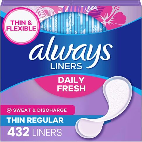 Always Thin No Feel Protection Daily Liners, Regular Absorbency, Unscented, 216 Count in Kuwait