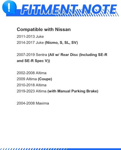 Anpulsero Rear Brake Kit, Brake Rotors and Ceramic Brake Pads Compatible with 2013-2019 Nissan Sentra, 2002-2023 Nissan Altima(2019-2023 with Manual Parking Brake) - 291.5mm(11.5in)- Rear Brake Rotors in Saudi Arabia