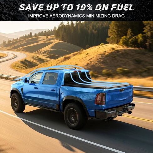 Retractable Hard Tonneau Cover Fits2009-2026 Dodge Ram 1500 & 2500 6' 4" Bed Without Ram Box (76.3"), Black Low Profile Waterproof Aluminum, Compatible for Crossbar and Cargo Racks in Saudi Arabia