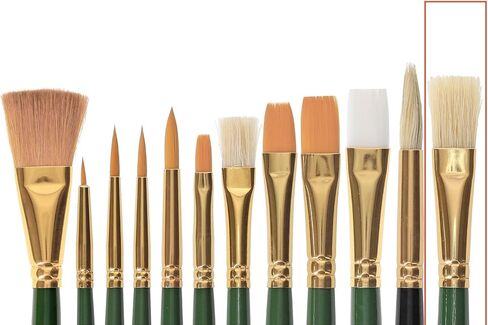 Pro Art Brush White Bristle Flat #8 Pkg, Paint Brushes, Acrylic Paint Brush Set, Brushes Acrylic Painting, Small Brushes, Paintbrush, Brushes in Saudi Arabia