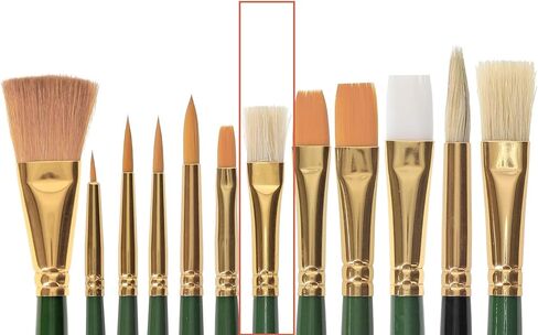 Pro Art Brush White Bristle Flat #4 Pkg، فرش طلاء، مجموعة فرش طلاء أكريليك، فرش طلاء أكريليك، فرش صغيرة، فرشاة رسم، فرش in Saudi Arabia