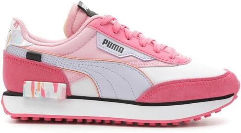 PUMA Kids Girls Future Rider Nail Glam Lace Up Sneakers Shoes Casual - Pink, White in Saudi Arabia