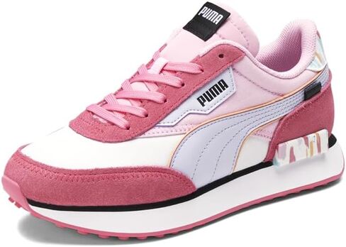 PUMA Kids Girls Future Rider Nail Glam Lace Up Sneakers Shoes Casual - Pink, White in Saudi Arabia