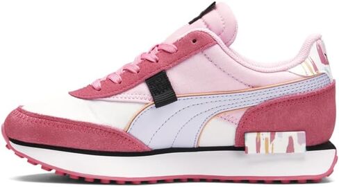 PUMA Kids Girls Future Rider Nail Glam Lace Up Sneakers Shoes Casual - Pink, White in Saudi Arabia