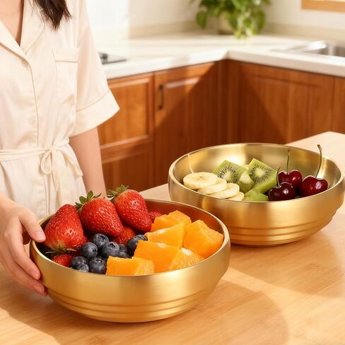 قطعتان من الأوعية المزخرفة الذهبية، وعاء مفاتيح مقاس 7.2 بوصة لطاولة المدخل، وطاولة القهوة، ووعاء تقديم من الفولاذ المقاوم للصدأ، وقطعة مركزية لوعاء الفاكهة لديكور المنزل، وعداد المطبخ in Kuwait