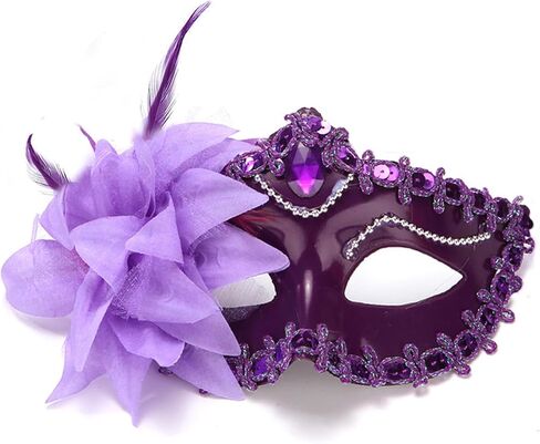 Masquerade Mask for Women Venetian Halloween Carnival Masks for Party Prom Ball (White) in Saudi Arabia