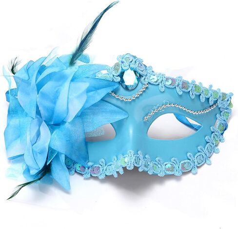 Masquerade Mask for Women Venetian Halloween Carnival Masks for Party Prom Ball (White) in Saudi Arabia