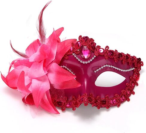Masquerade Mask for Women Venetian Halloween Carnival Masks for Party Prom Ball (White) in Saudi Arabia