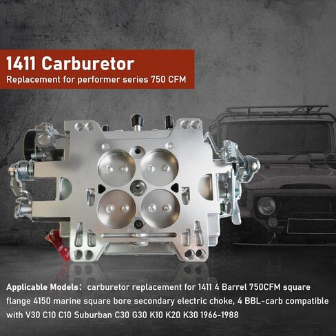 1411 750 CFM 4-cylinder carburetor with electric choke square flange single fuel inlet (non EGR)， Fit for Performer Series in Saudi Arabia