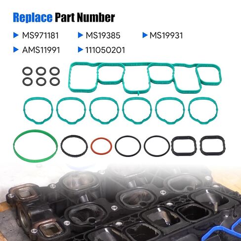 Engine Intake Manifold Gasket Set Fit for Ford Lincoln Vehicle Edge Explorer F-150 Police Mustang Flex Taurus Transit-150 250 350 for MKS MKT MKZ MKX 2011-2020 Replace MS97118-1 MS971181 in Saudi Arabia