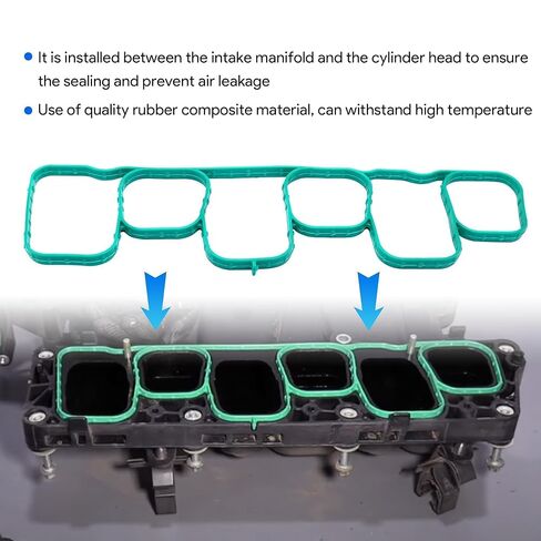 Engine Intake Manifold Gasket Set Fit for Ford Lincoln Vehicle Edge Explorer F-150 Police Mustang Flex Taurus Transit-150 250 350 for MKS MKT MKZ MKX 2011-2020 Replace MS97118-1 MS971181 in Saudi Arabia