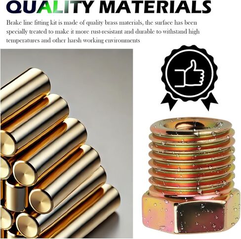 35PCS 1/4 & 3/16 Brake Line Fittings Kit,Metric Brake Line Fittings Assortment Brakes Lines Inverted Tube Nuts,Universal Brakes Lines Kit Car Accessories for Cars,SUVs,Trucks in Kuwait