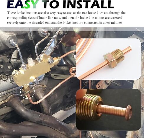 35PCS 1/4 & 3/16 Brake Line Fittings Kit,Metric Brake Line Fittings Assortment Brakes Lines Inverted Tube Nuts,Universal Brakes Lines Kit Car Accessories for Cars,SUVs,Trucks in Kuwait